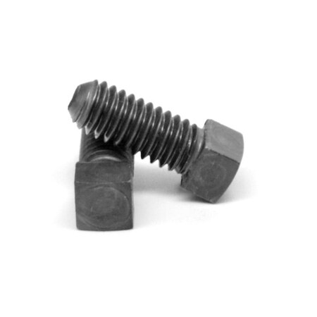 Square Head Set Screw, Cup Point, 1-8x5, Alloy Steel Case Hardened, Black Oxide, Full Thread , 10PK